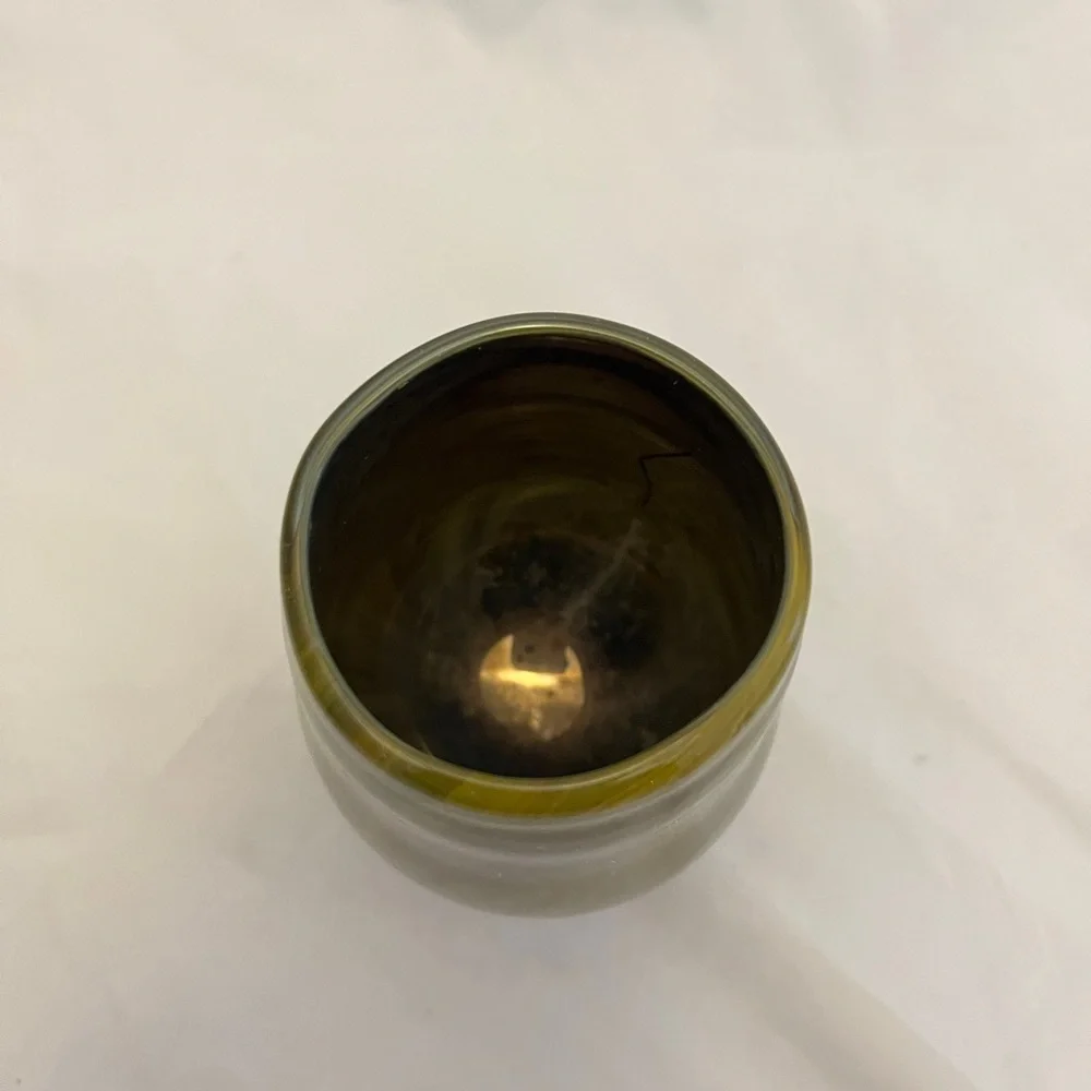 Art Glass Footed Vase, Hand Blown, 5